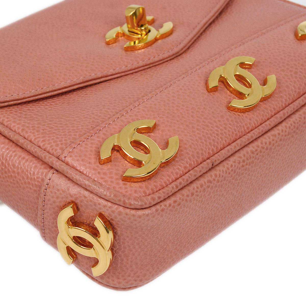Luxury Chanel * 1991-1994 Pink Caviar Triple CC Belt Bum Bag #75/30
