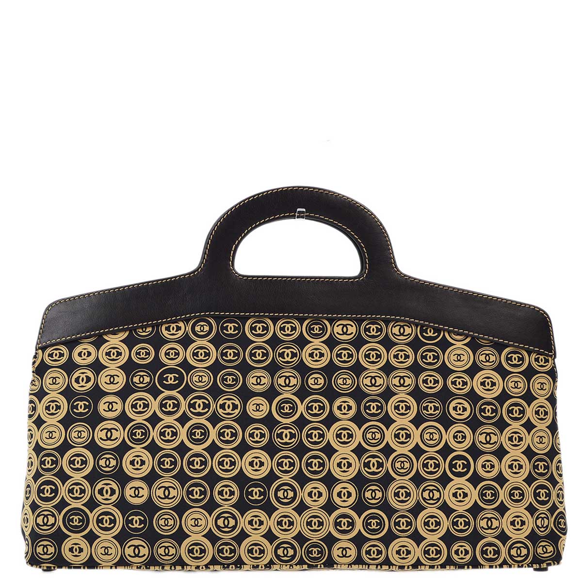 Luxury Chanel 2003-2004 Black Coco Print Handbag