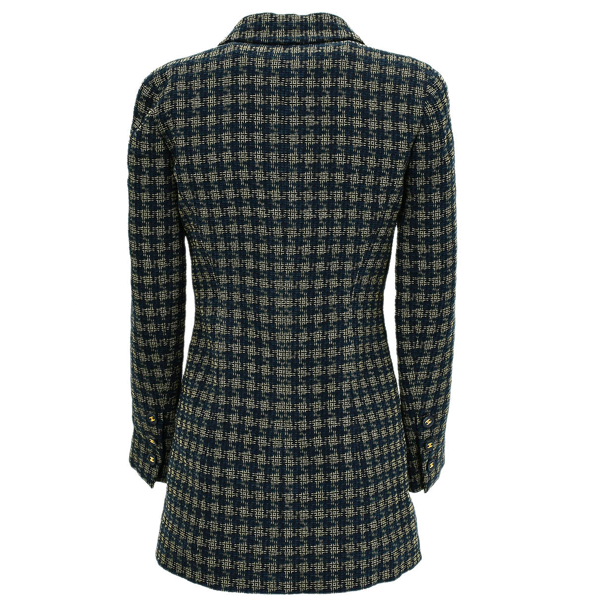 Luxury Chanel Single Breasted Jacket Navy 95A #36