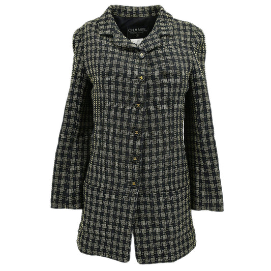 Luxury Chanel Single Breasted Jacket Black 95A #36