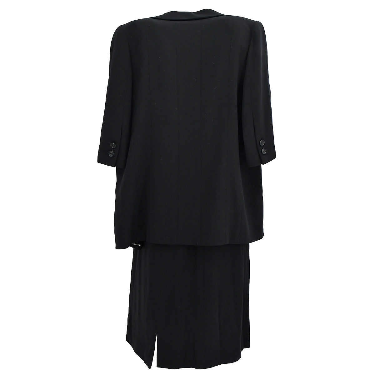 Luxury Chanel Setup Suit Jacket Dress Black 98P #40 #42
