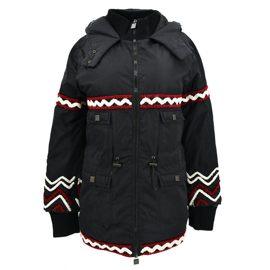 Luxury Chanel Sport Line Zip Up Hooded Jacket Black 07A #38