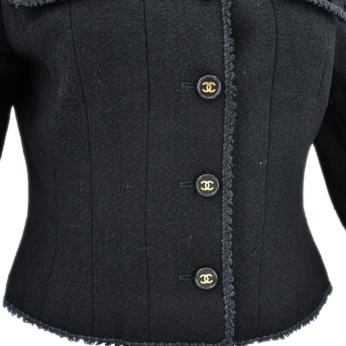 Luxury Chanel Single Breasted Jacket Black