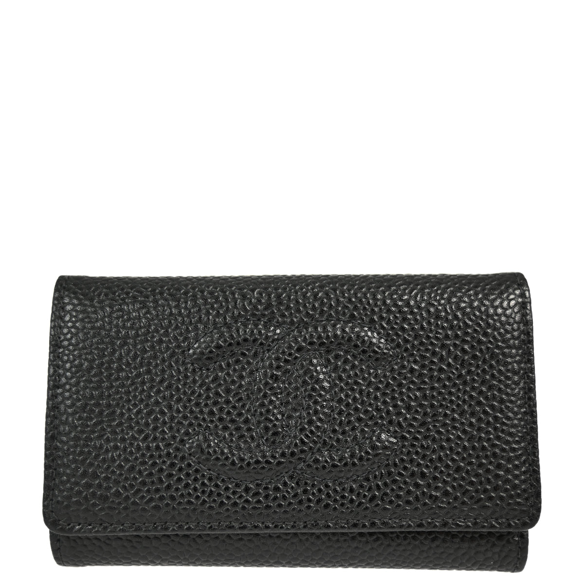 Luxury Chanel 2000-2001 Black Caviar Six Hook Key Case Small New