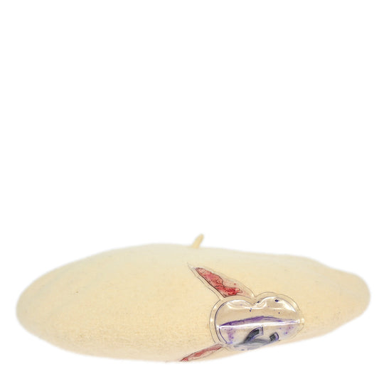 Luxury Chanel Ivory Hat Beret Small New