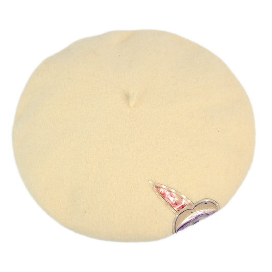 Luxury Chanel Ivory Hat Beret Small New