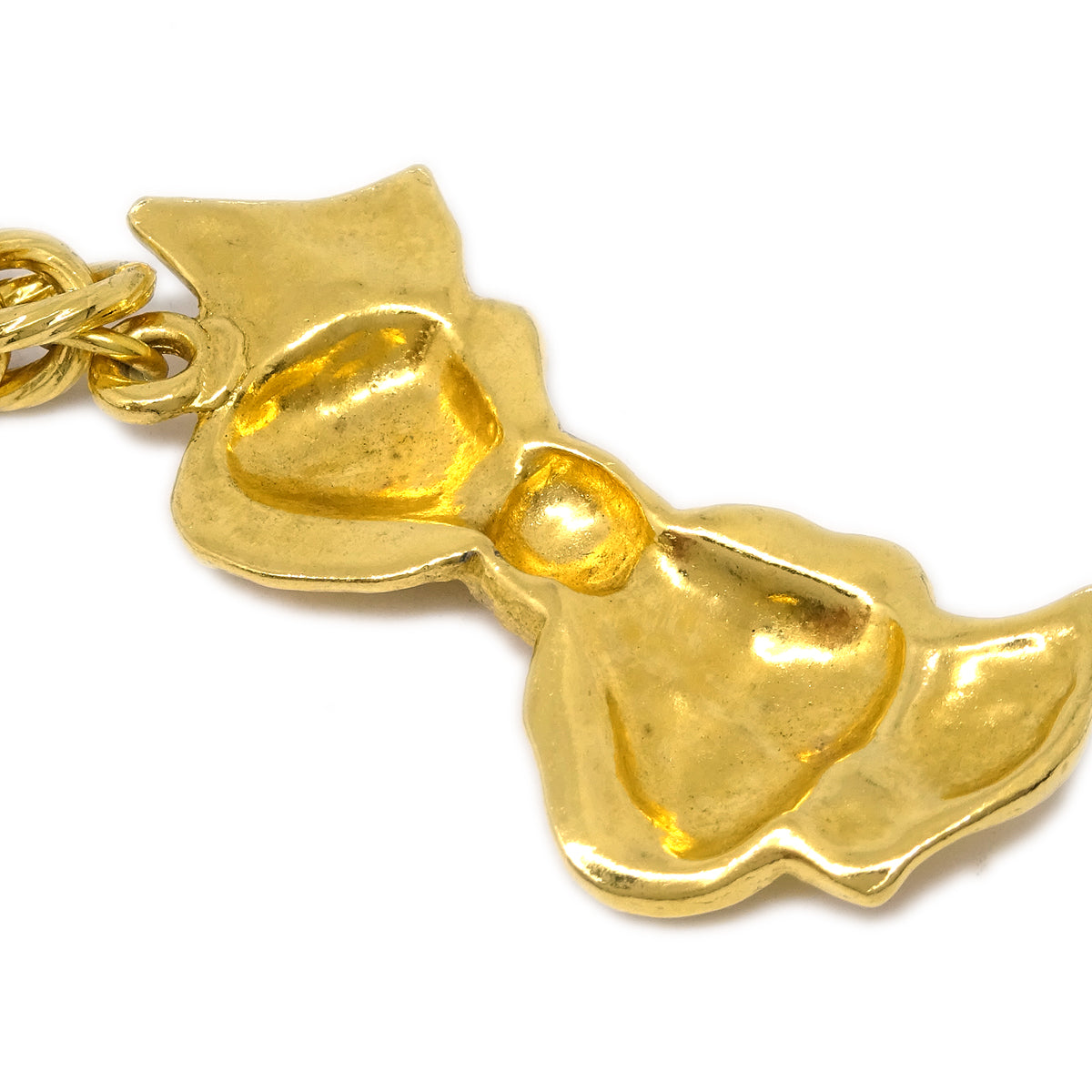 Luxury Chanel Bow Chain Necklace Gold