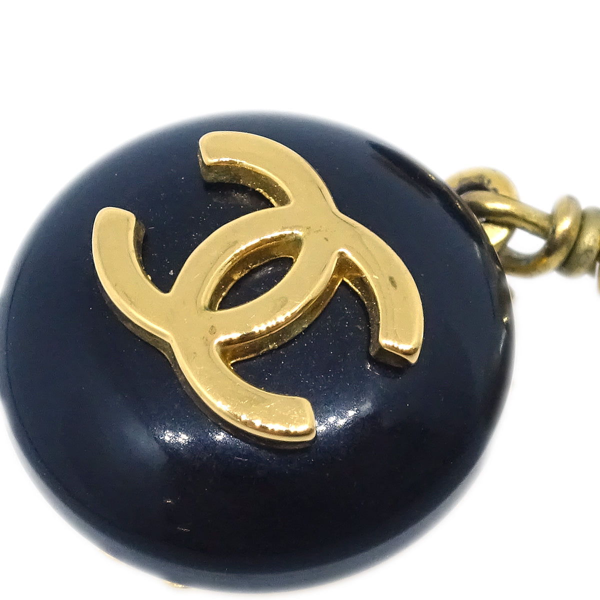 Luxury Chanel Artificial Pearl Dangle Earrings Clip-On Gold 96P