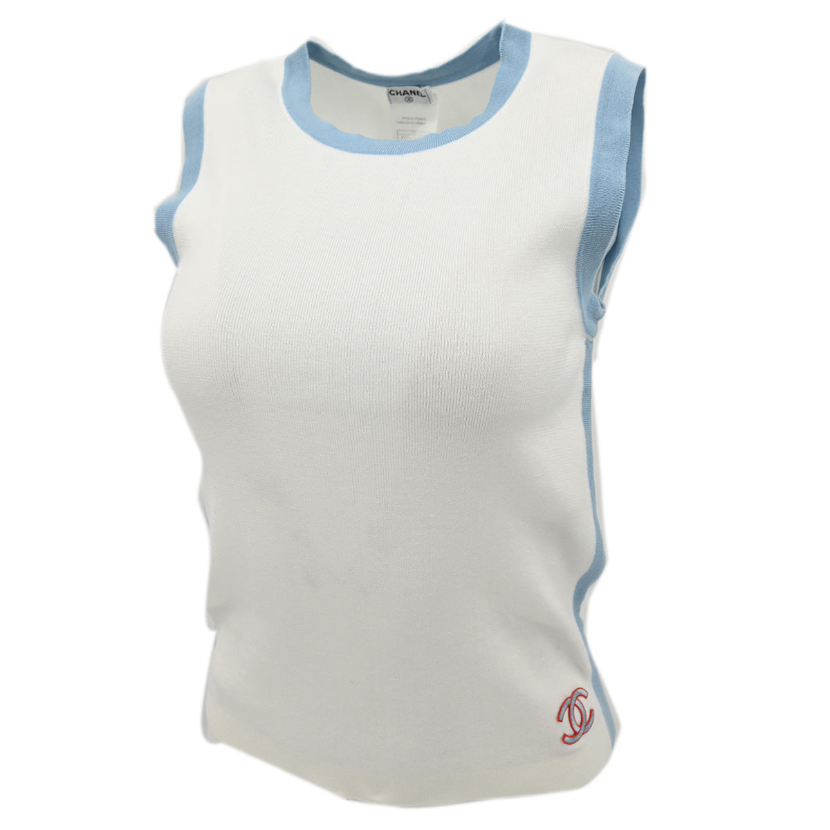 Luxury Chanel Sleeveless Top White 02S #40