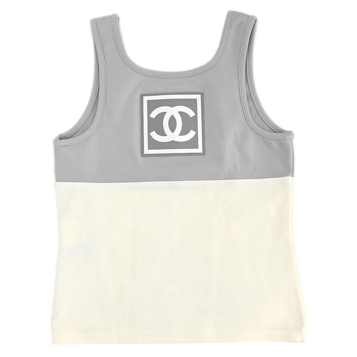 Luxury Chanel Sport Line Sleeveless Top Gray White 01P #38