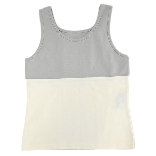 Luxury Chanel Sport Line Sleeveless Top Gray White 01P #38
