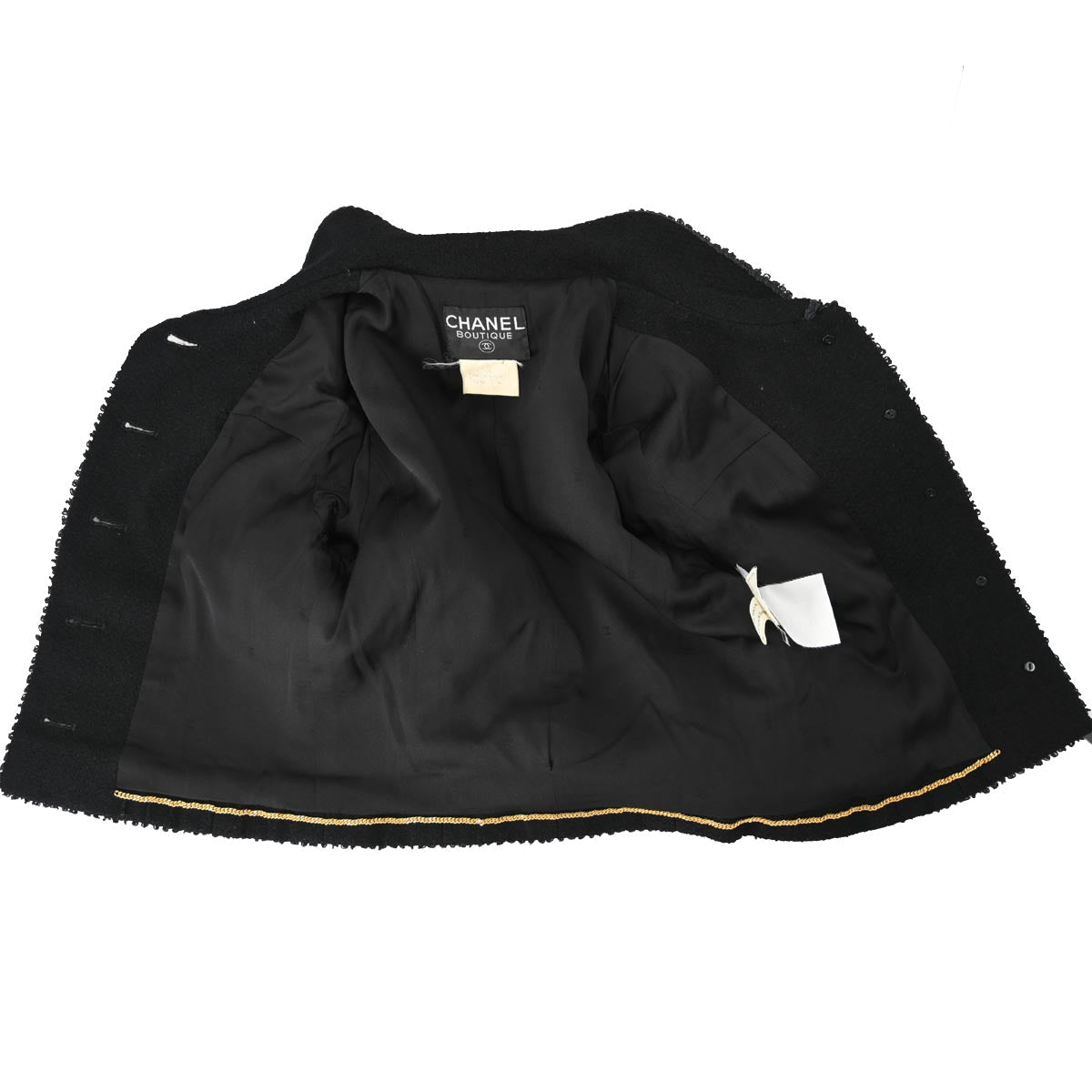 Luxury Chanel Single Breasted Jacket Black 97P #36