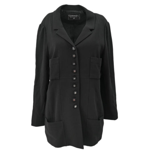 Luxury Chanel Single Breasted Jacket Black