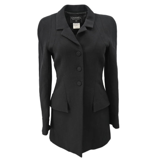 Luxury Chanel Single Breasted Jacket Black 97A #38