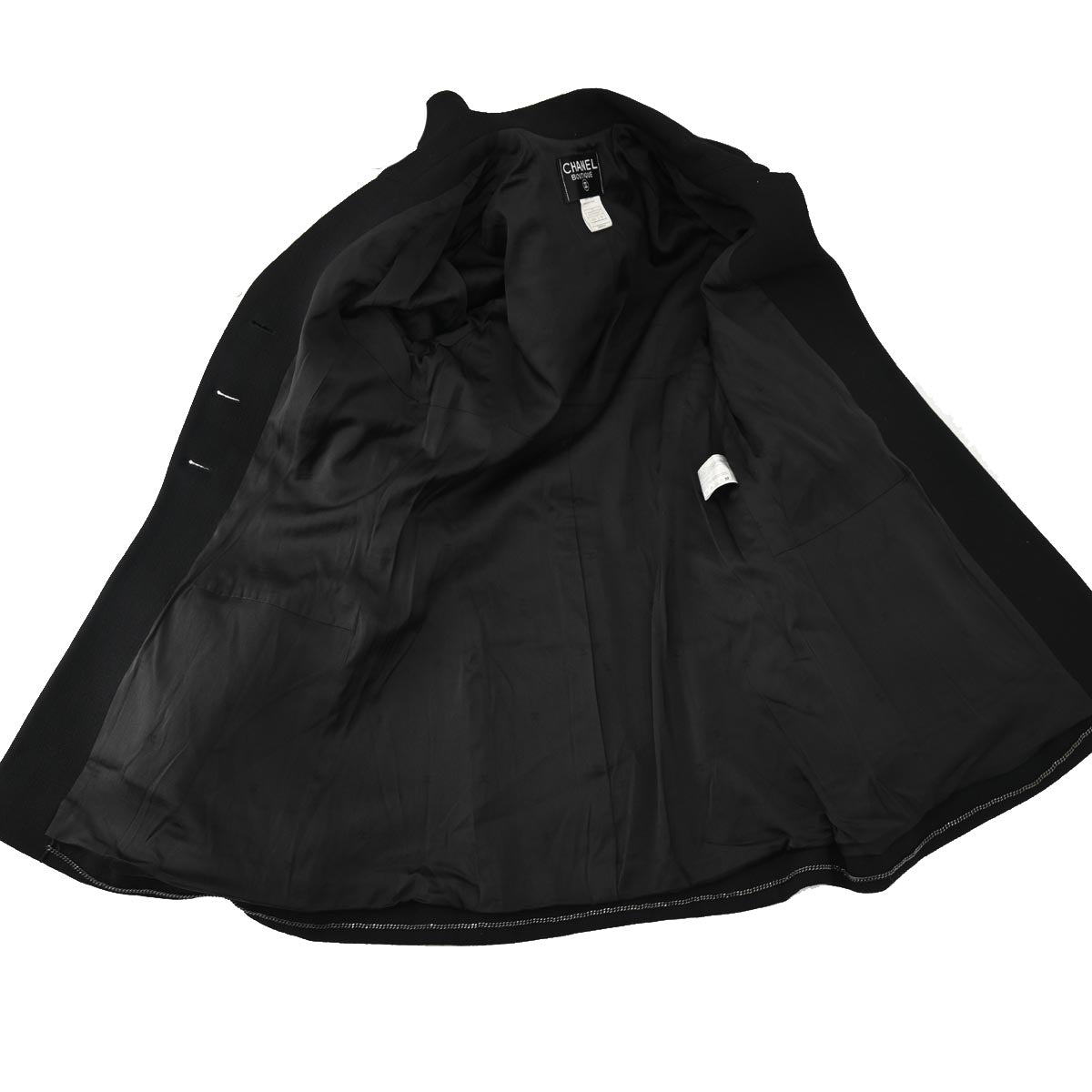 Luxury Chanel Single Breasted Jacket Black 97A #38