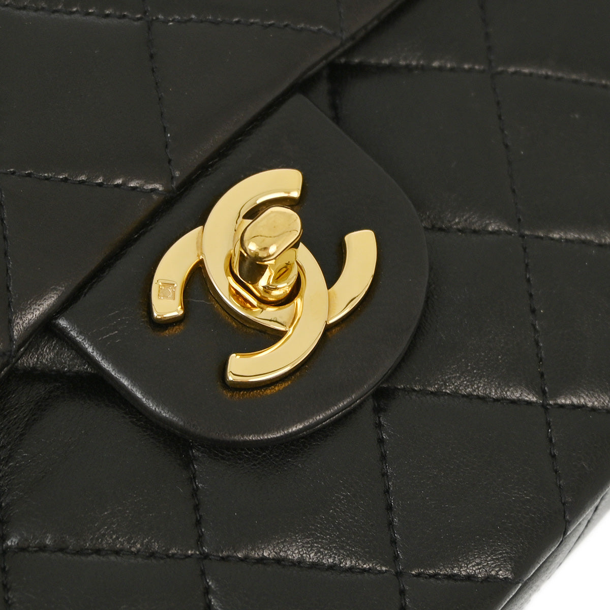 Luxury Chanel 1994-1996 Black Lambskin Mini Classic Square Flap Shoulder Bag 17