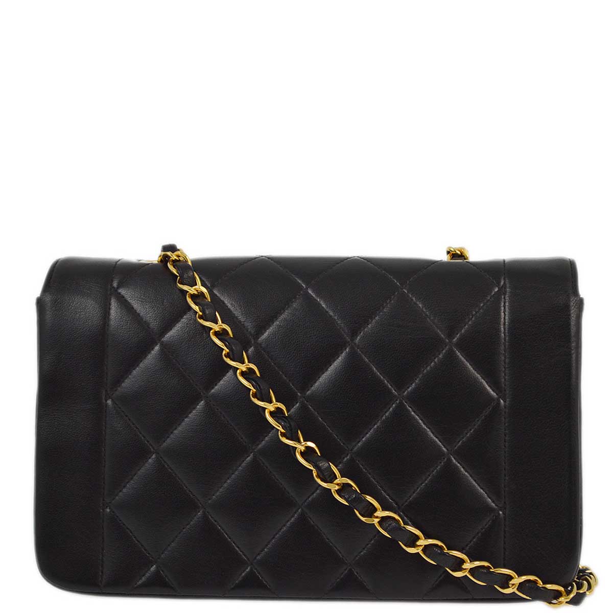 Luxury Chanel 1991-1994 Black Lambskin Small Diana Shoulder Bag