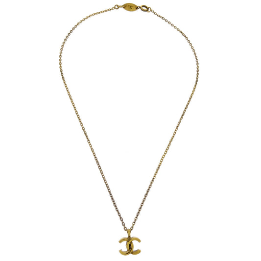 Luxury Chanel Gold CC Pendant Necklace 376/1982
