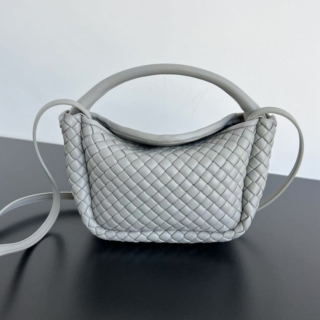 Luxury Bottega Veneta BV Small Cobble Top Handle 23cm Grey Lambskin