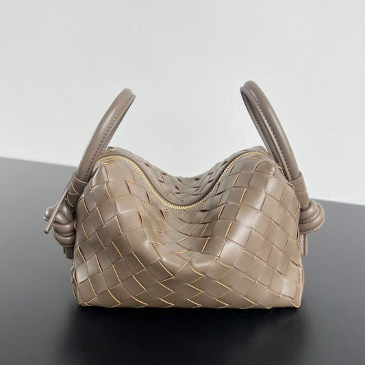 Luxury Bottega Veneta BV Loop Top Handle 19cm Brown Lambskin