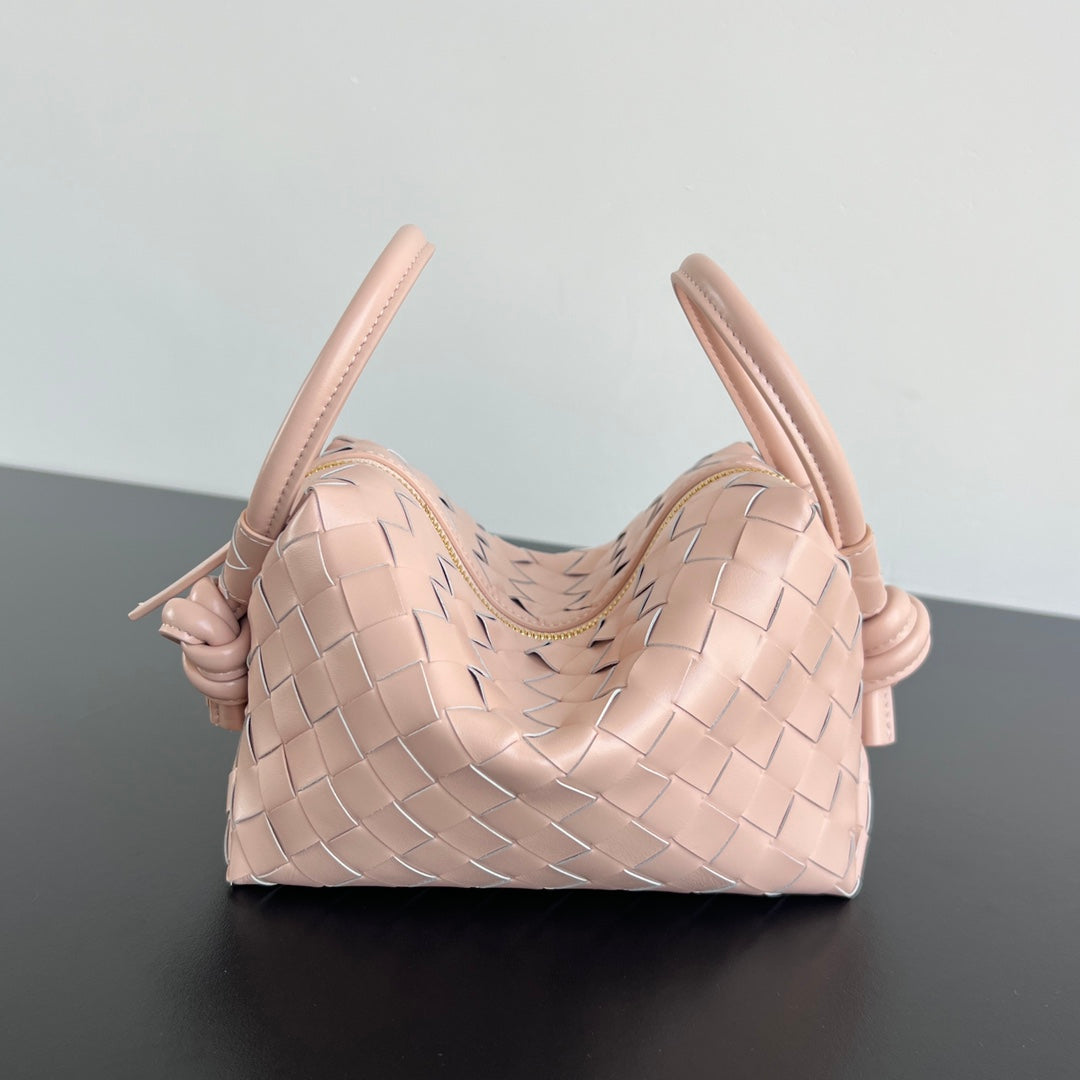 Luxury Bottega Veneta BV Loop Top Handle 19cm Pastel Pink Lambskin