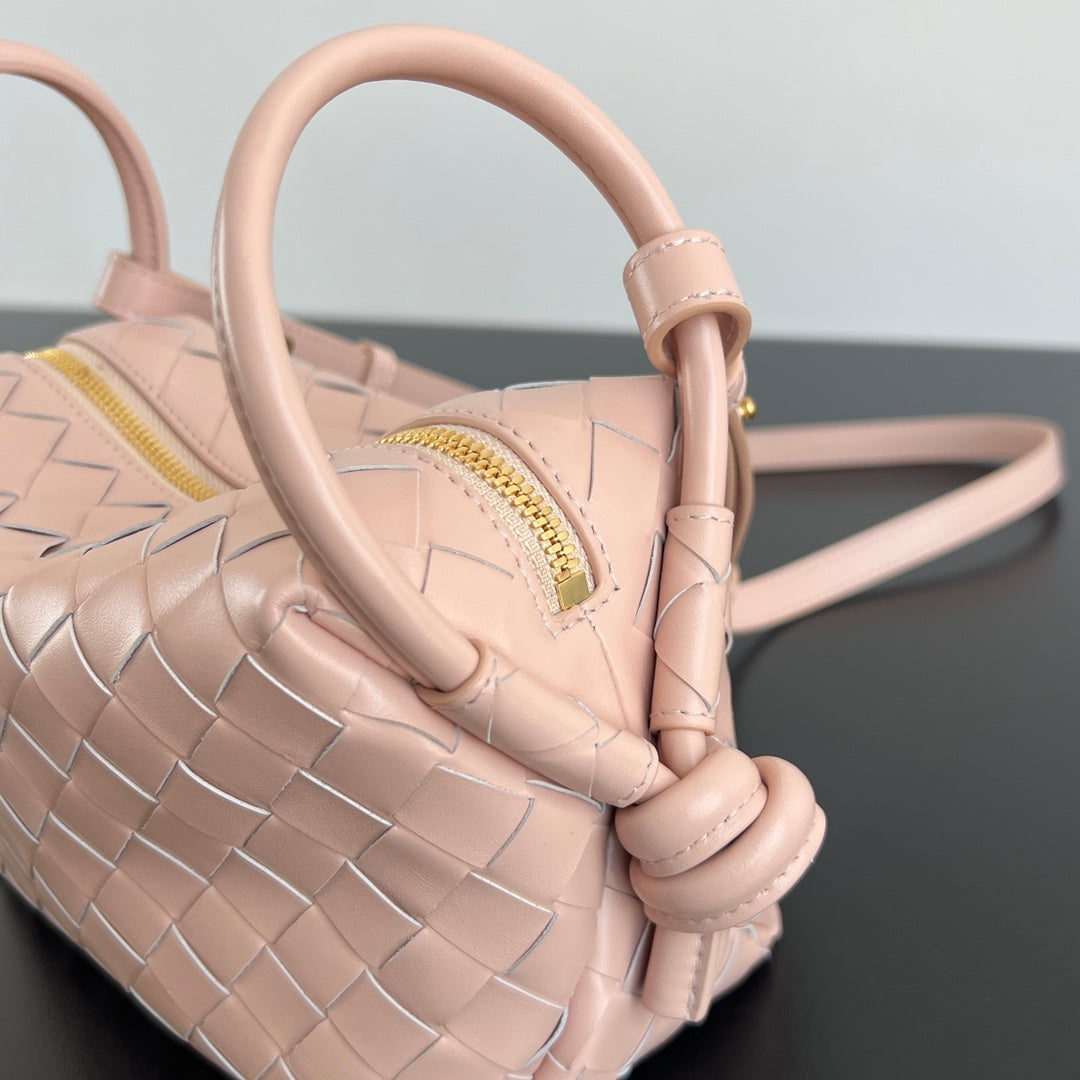 Luxury Bottega Veneta BV Loop Top Handle 19cm Pastel Pink Lambskin