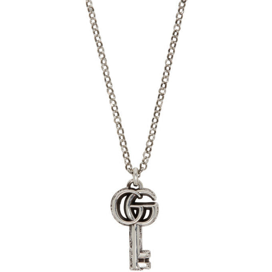 Luxury Gucci GG SILVER DOUBLE G KEY NECKLACE
