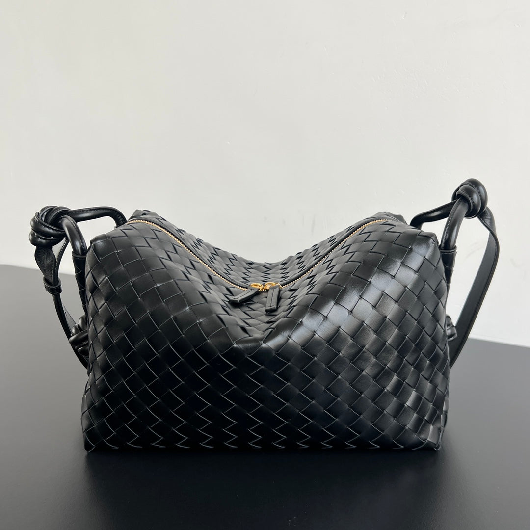 Luxury Bottega Veneta BV Loop Weekender 38cm Black Calfskin