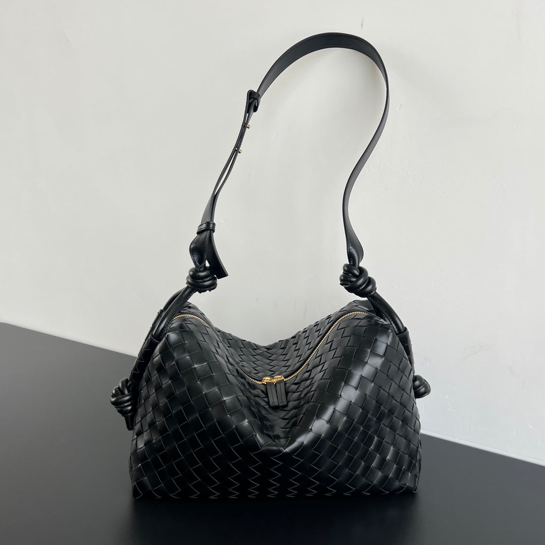 Luxury Bottega Veneta BV Loop Weekender 38cm Black Calfskin