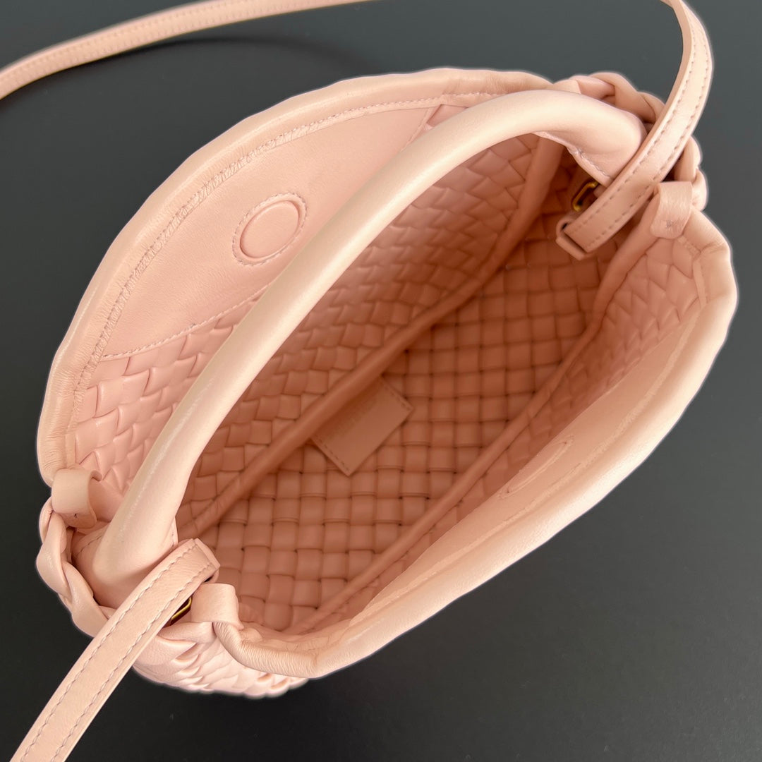 Luxury Bottega Veneta BV Small Cobble Top Handle 23cm Pastel Pink Lambskin