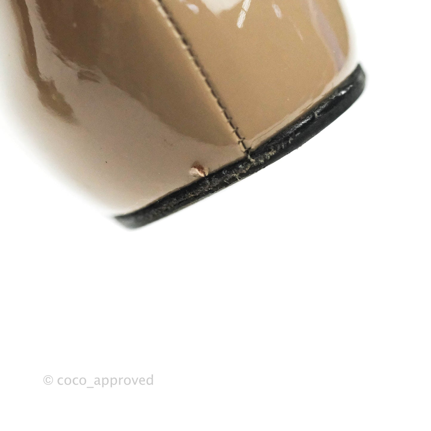 Roger Vivier Chips d'Orsay Patent Flats in Beige Gold Hardware