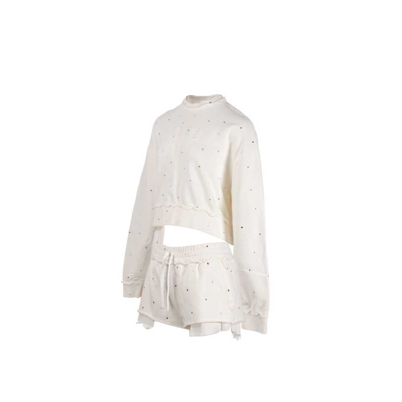 Miu Miu size XS / size 36 sweat / shorts set cream