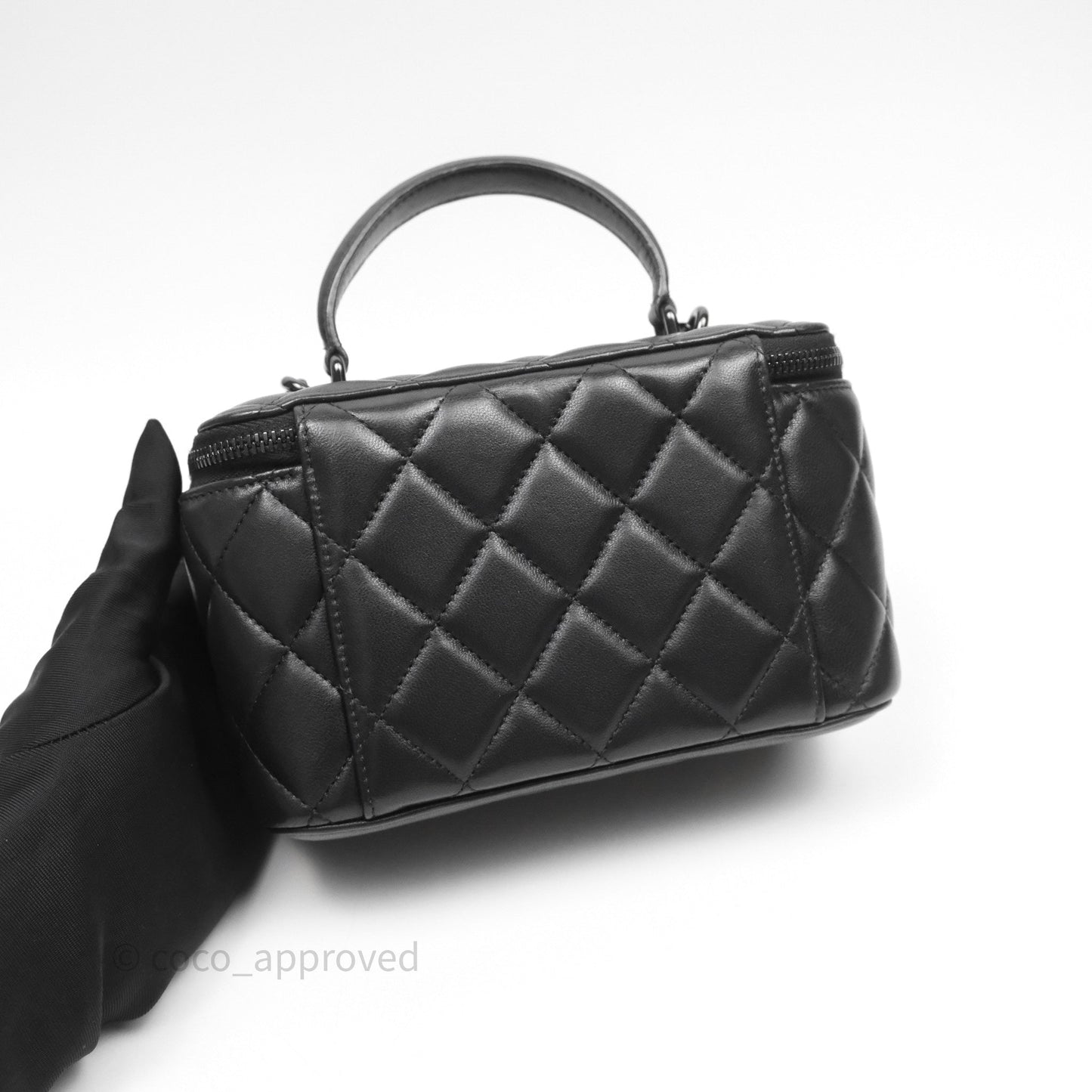 Chanel Vanity Rectangular Top Handle So Black Lambskin
