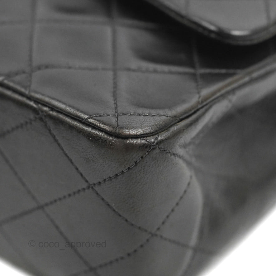 Chanel Classic Vintage Medium Flap Black Lambskin 24K Gold Hardware
