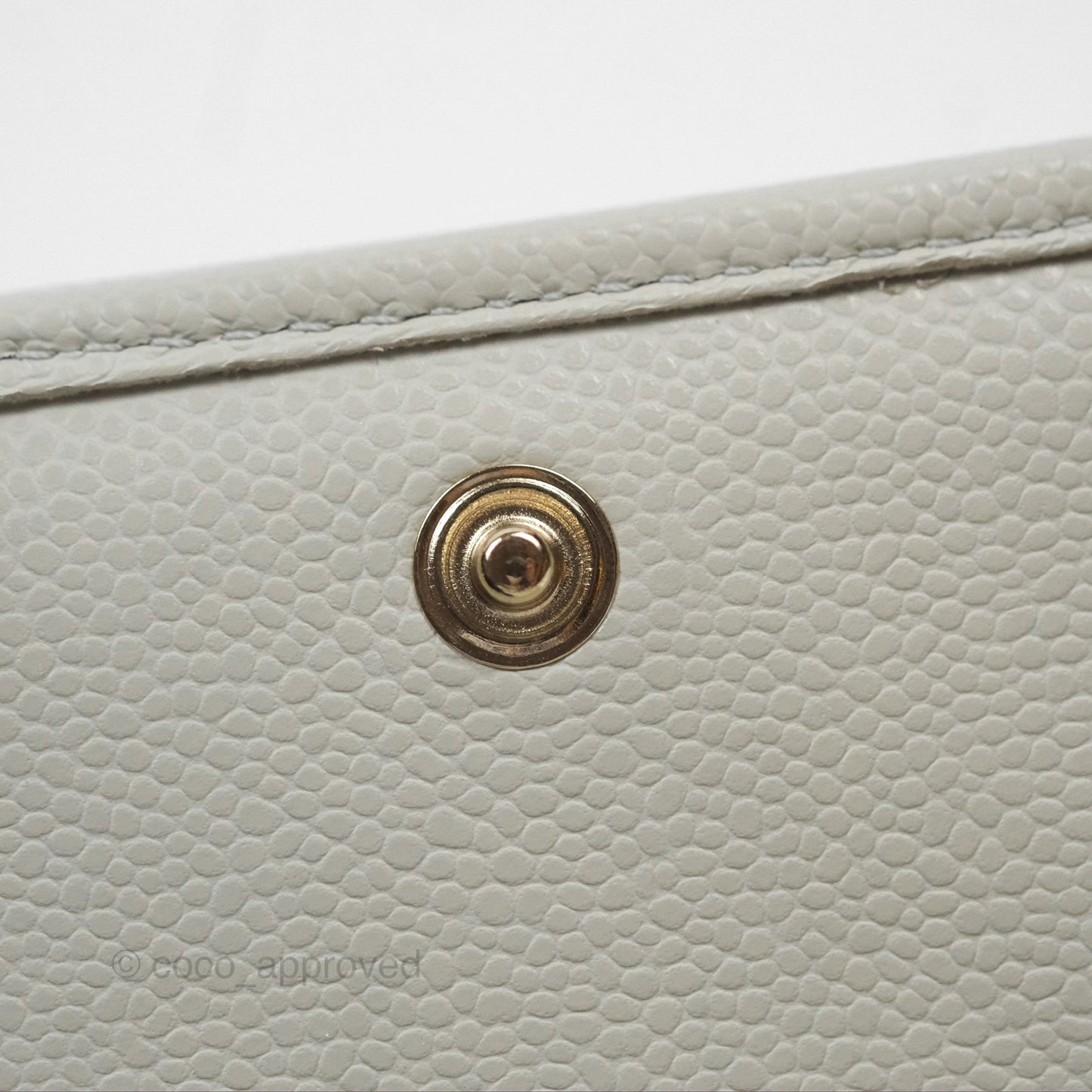 Chanel Quilted Classic Short Wallet Light Grey Caviar Gold Hardware