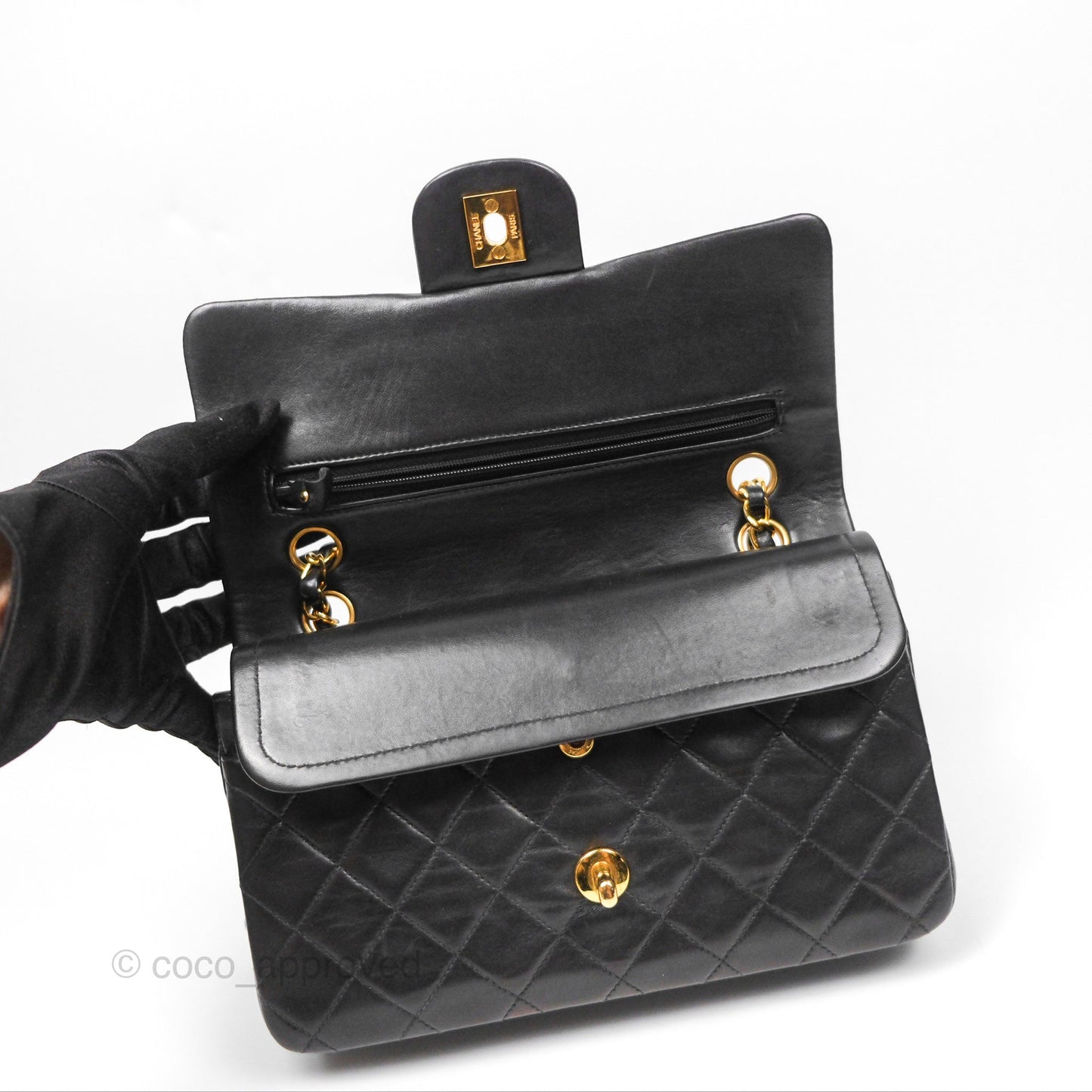 Chanel Classic Vintage Small Flap Black Lambskin 24K Gold Hardware