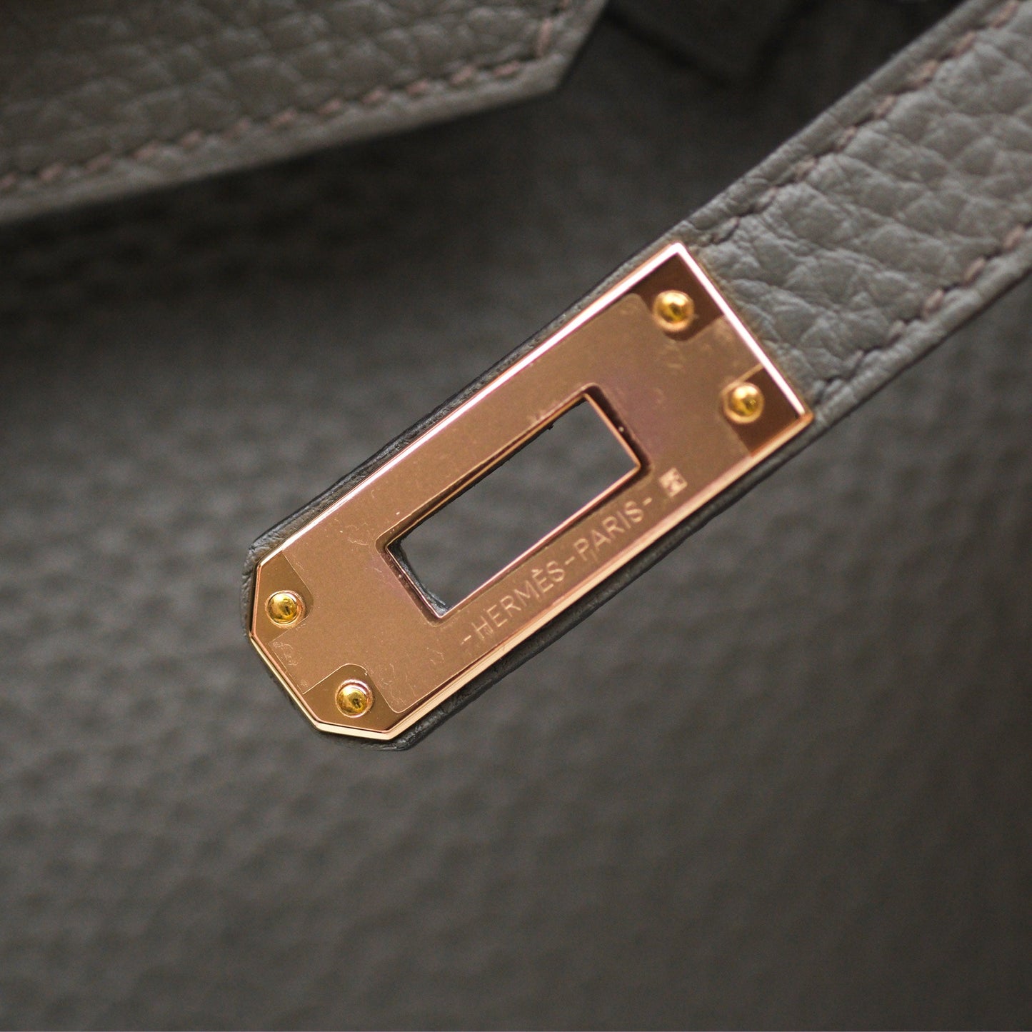 Hermès Birkin 25 Retourne Etain 8F Togo Rose Gold Hardware