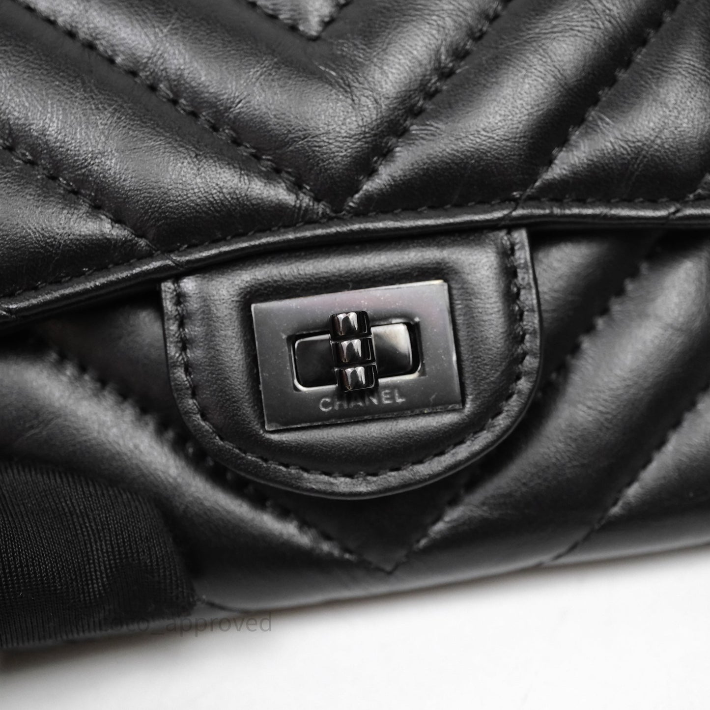 Chanel Chevron Reissue Wallet So Black Aged Calfskin
