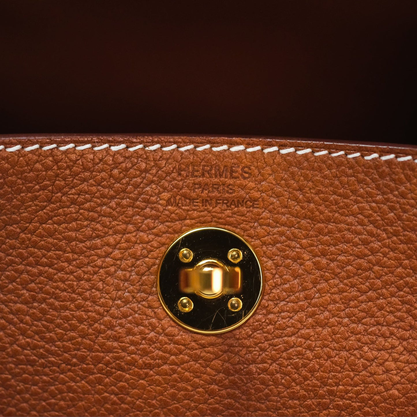 Hermès Mini Lindy 20 Fauve 34 Barenia Gold Hardware