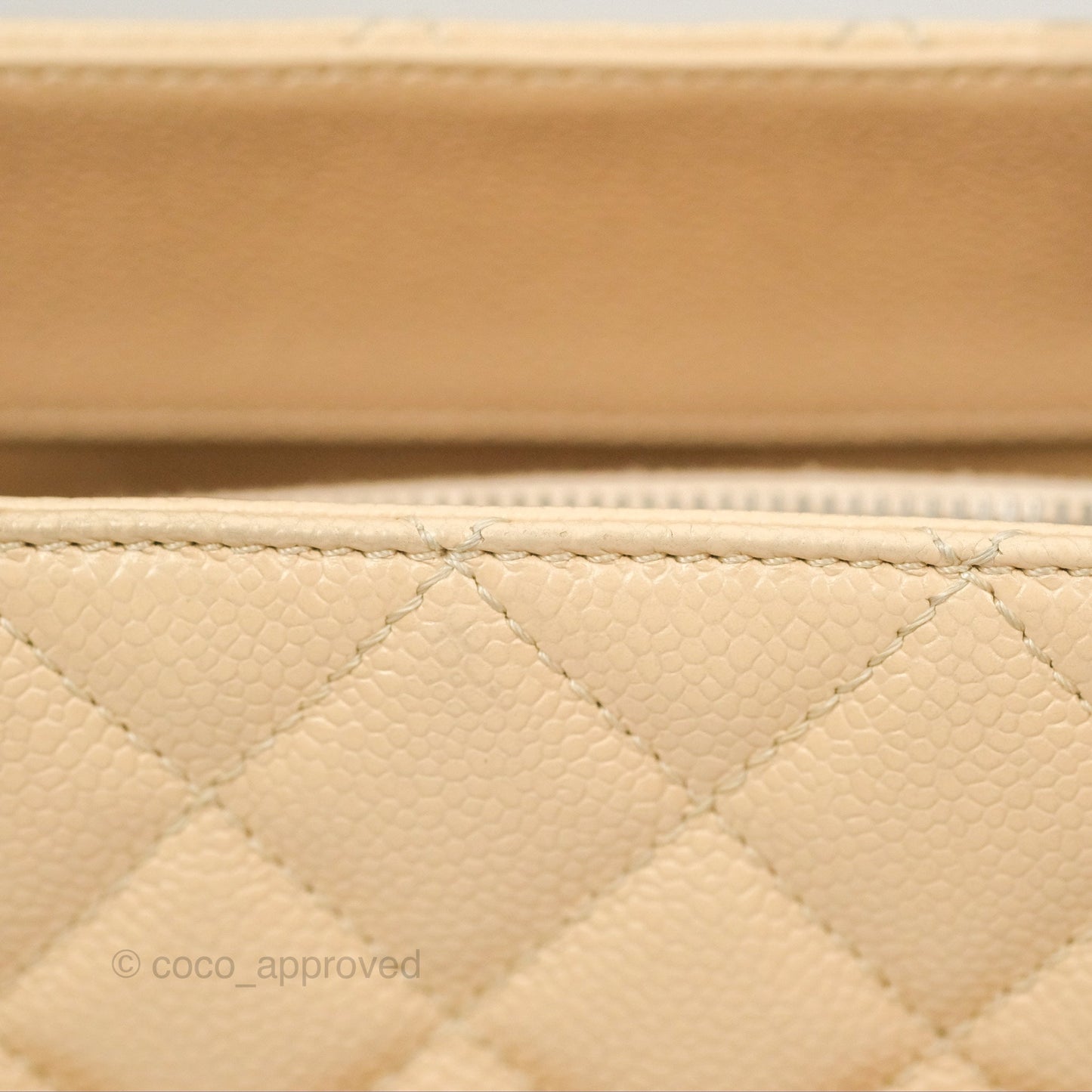 Chanel GST Beige Caviar Silver Hardware