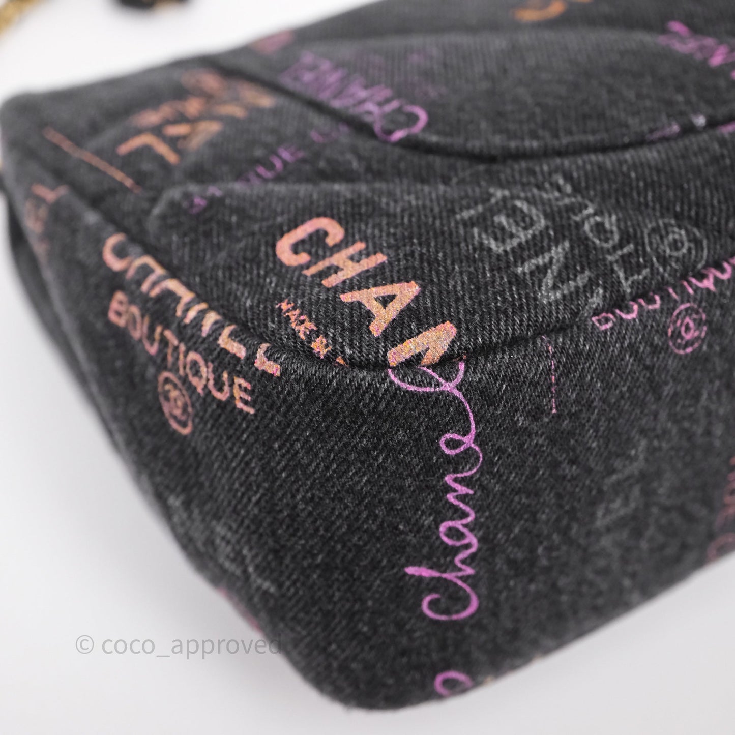 Chanel Large Denim Mood Flap Quilted Black Multicolor