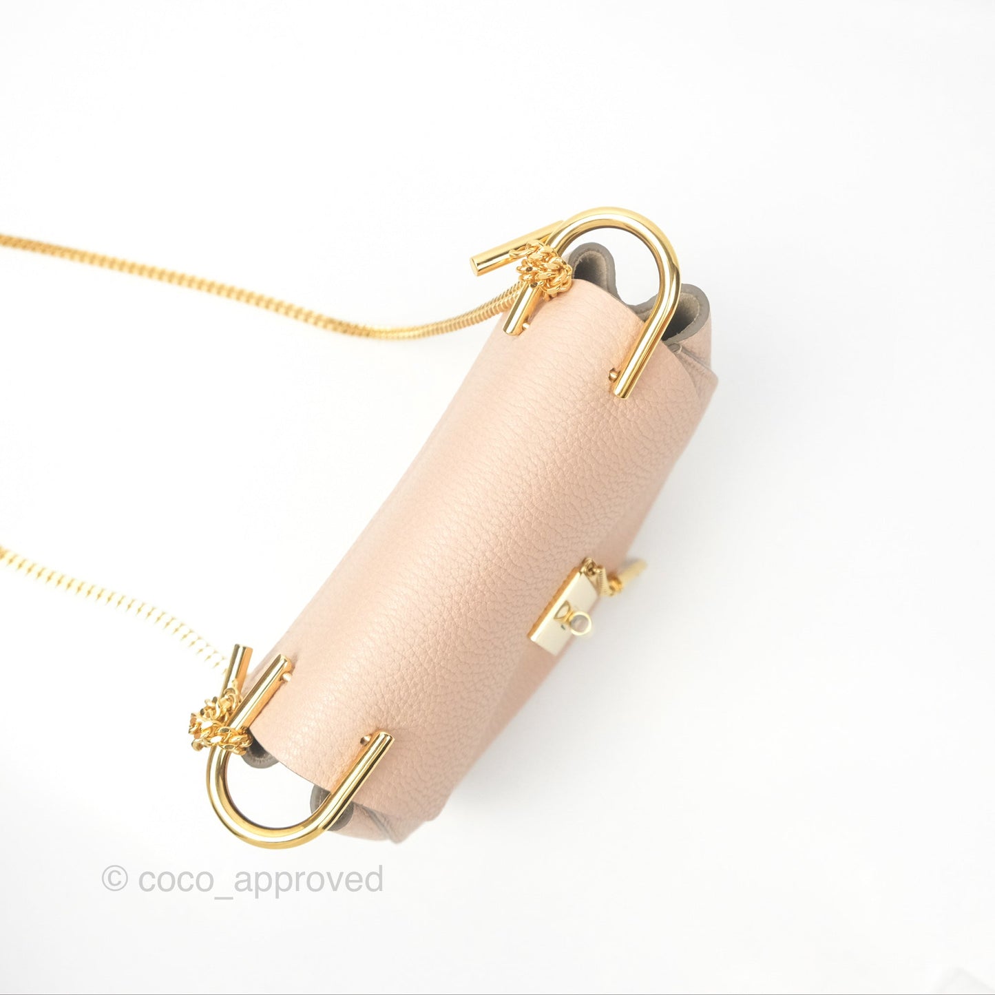Chloe Drew Crossbody Bag Pink Grained Leather