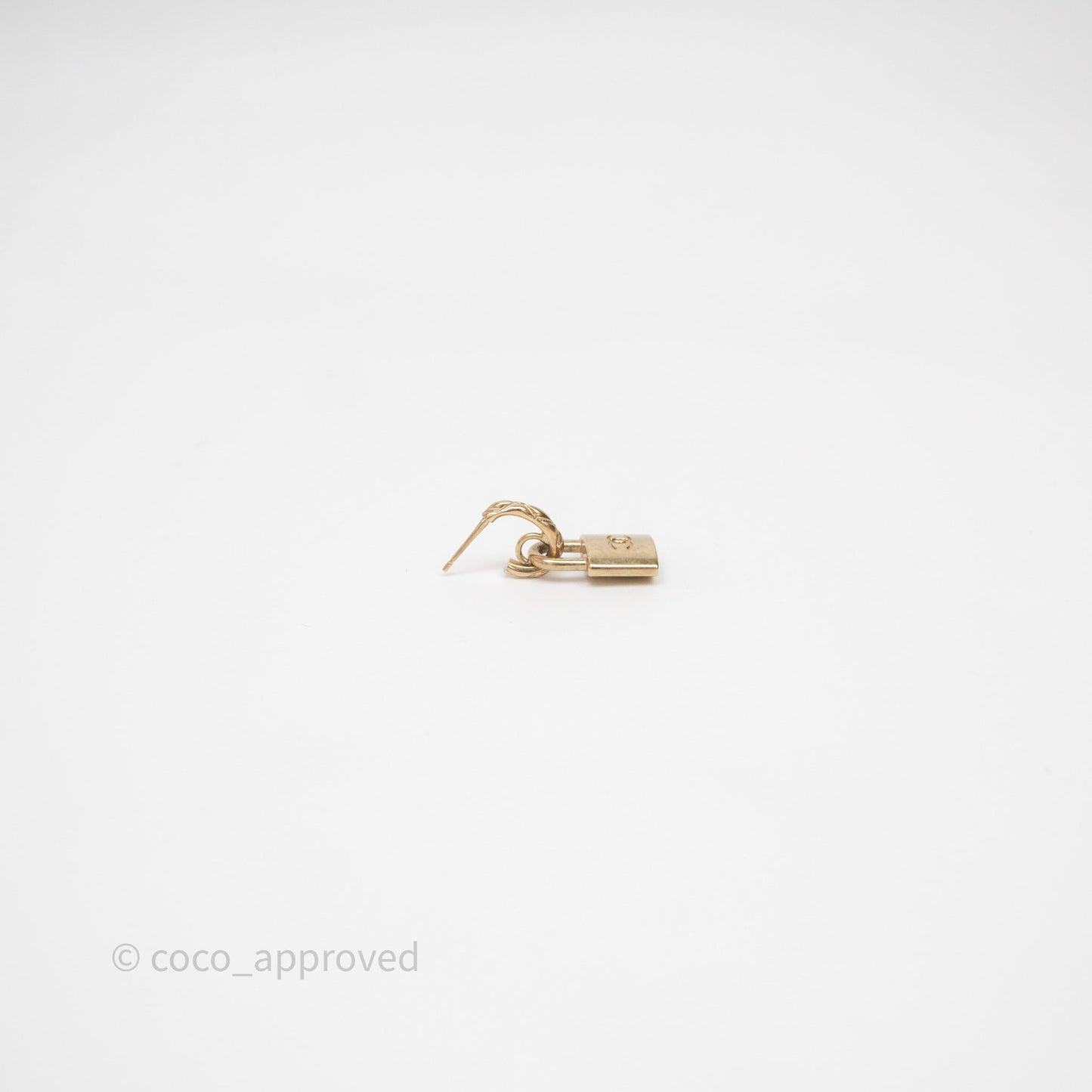Chanel CC Padlock Drop Earrings Gold Tone 21P