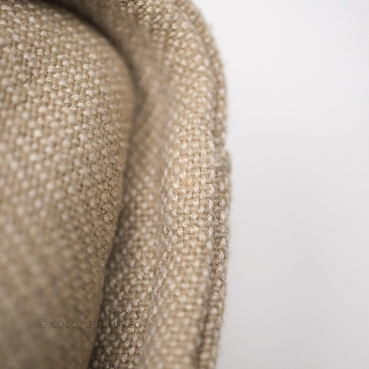 Chanel New Small Deauville Tote Beige Canvas Gold Hardware