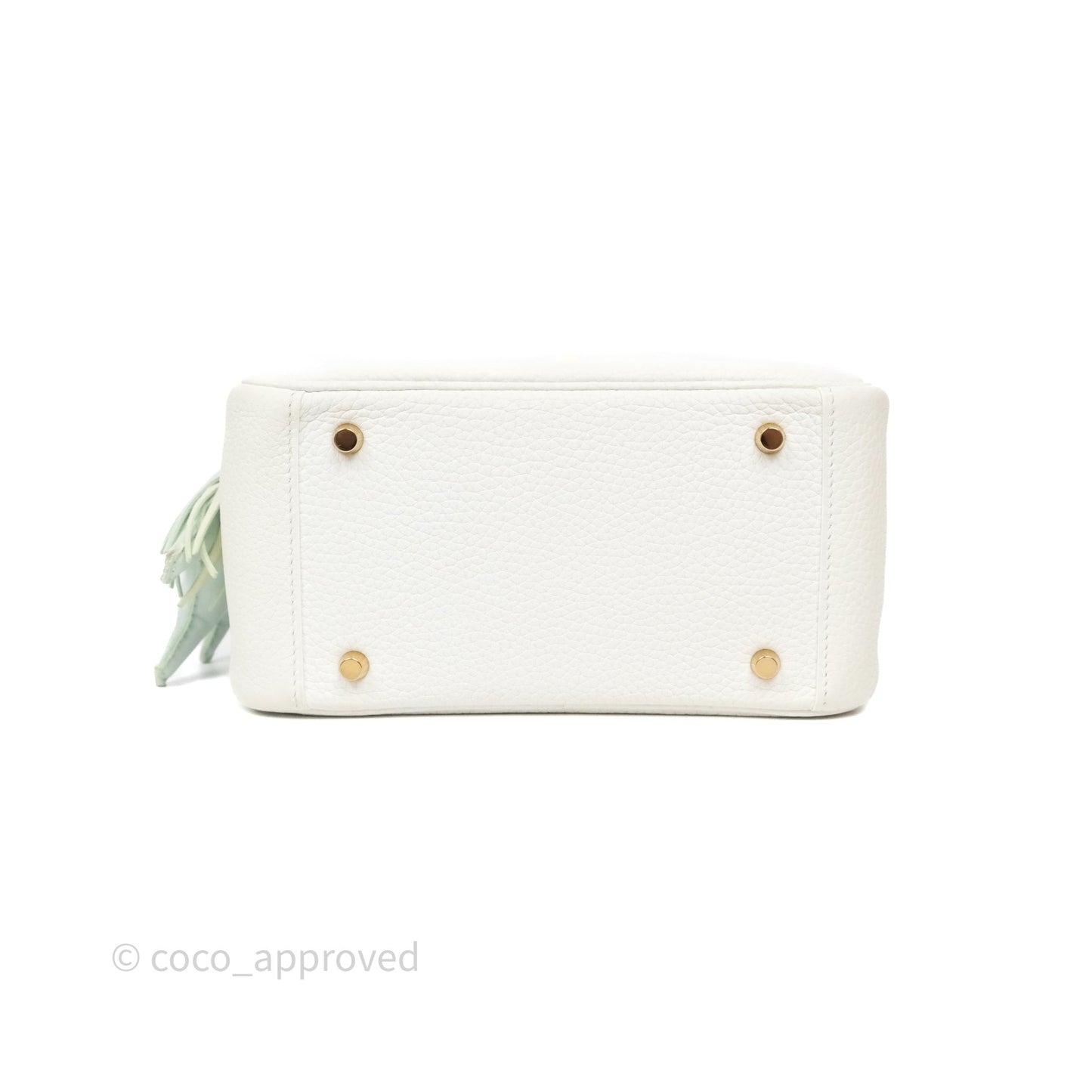 Hermès Mini Lindy 20 New White 0U Clemence Gold Hardware