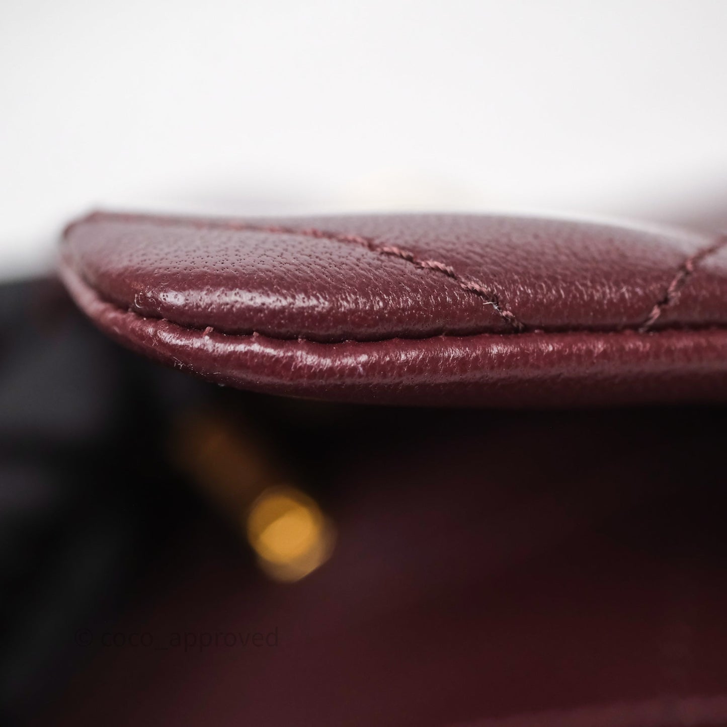 Chanel Quilted Shoulder Flap Bag Red Burgundy Lambskin Gold Hardware