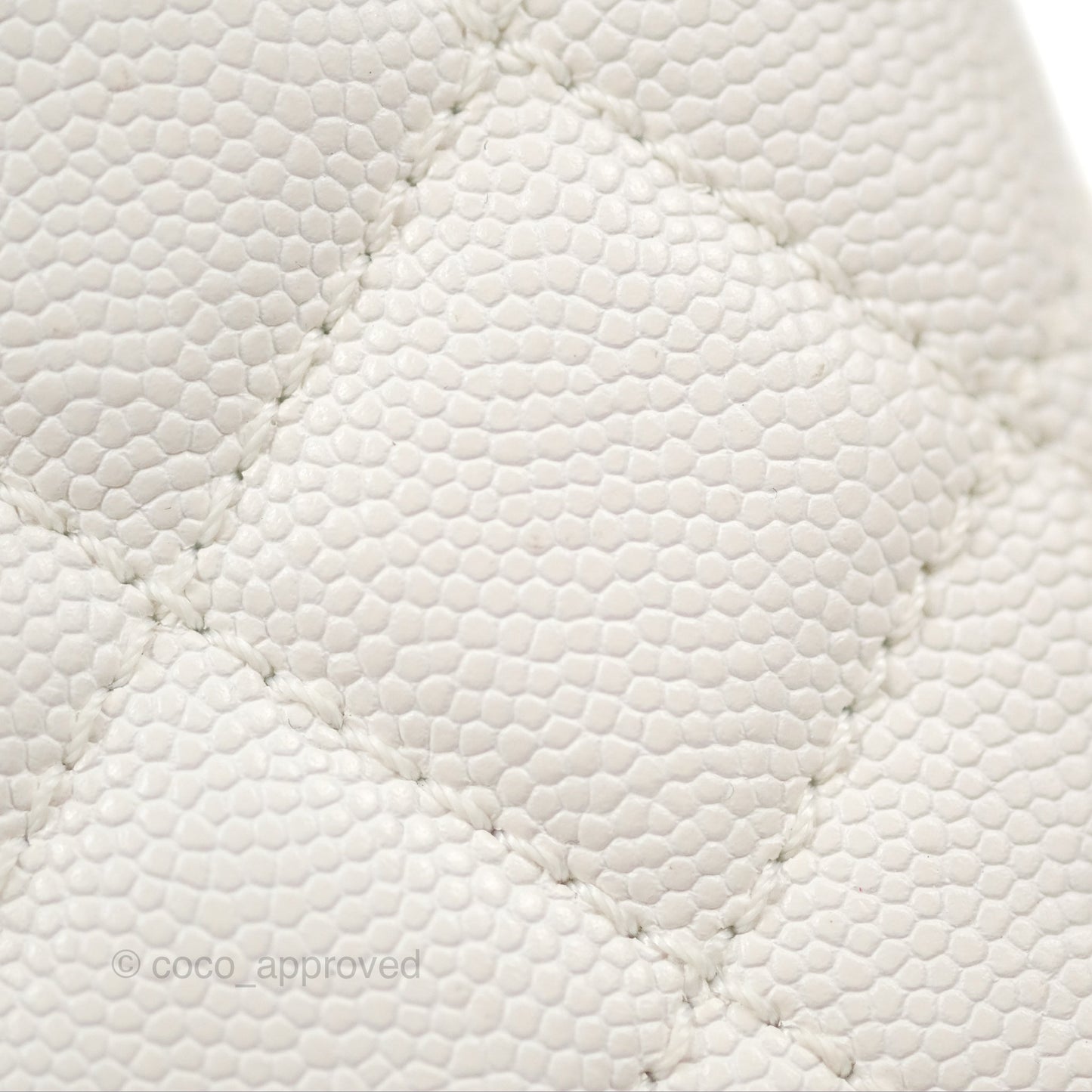 Chanel Mini Coco Handle Quilted Ivory White Caviar Gold Hardware