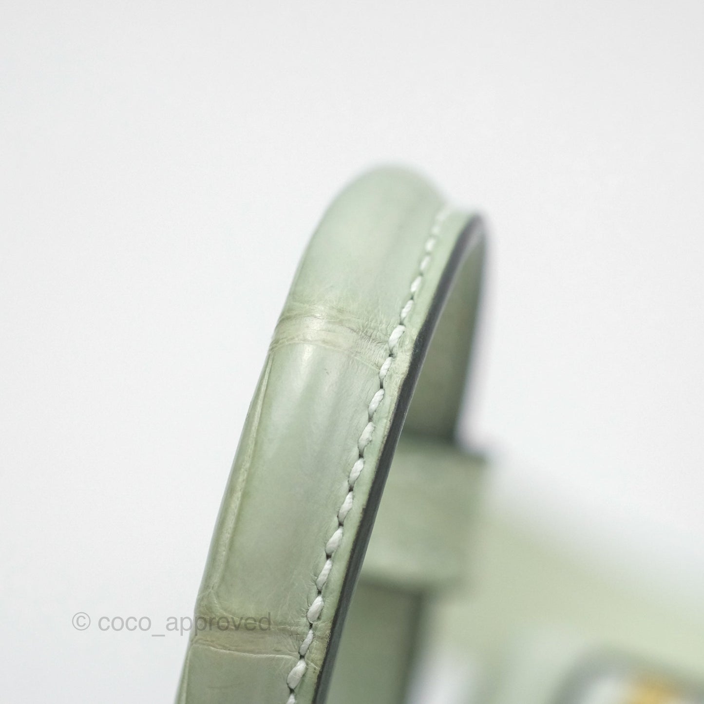 Hermès Mini Lindy Touch Vert Fizz 0S Swift Alligator Handle Gold Hardware