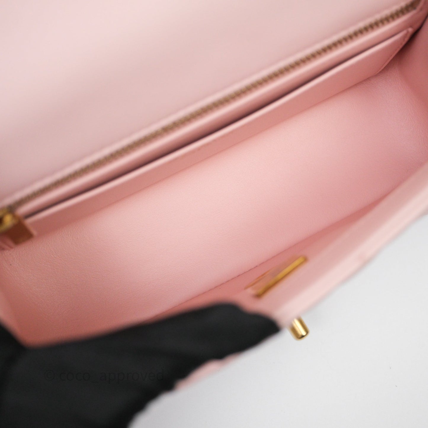 Chanel Mini Rectangular Pearl Crush Baby Pink Lambskin Aged Gold Hardware