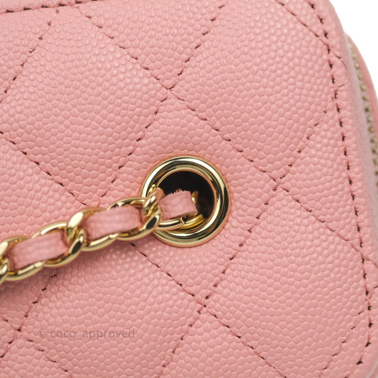 Chanel Classic Vanity with Chain Pink Caviar Gold Hardware